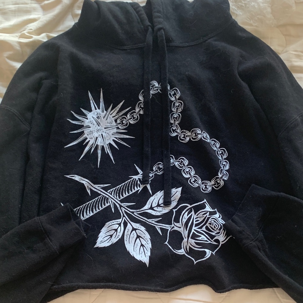 While Odin sleeps cropped hoodie